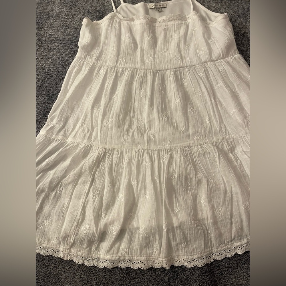 American Eagle Solid Embroidered Tiered Babydoll … - image 5